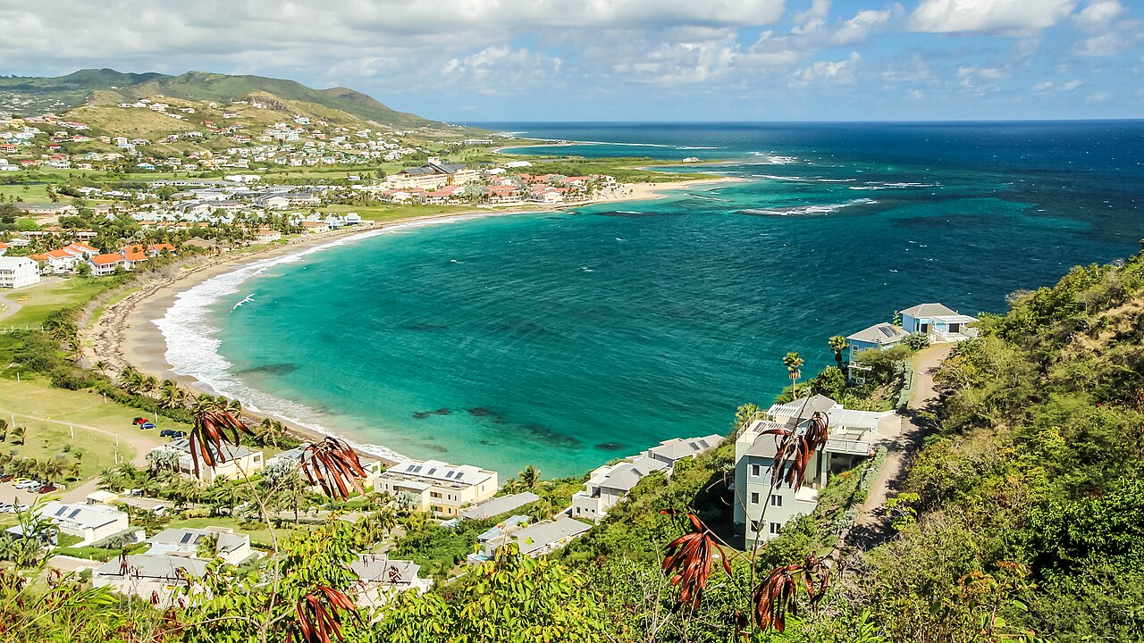 Frigate Bay on Saint Kitts seen from Timothy Hill
